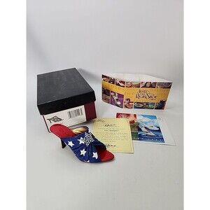 Just The Right Shoe Star Spangled 2002 Red Blue Rhinestone By Raine 25197